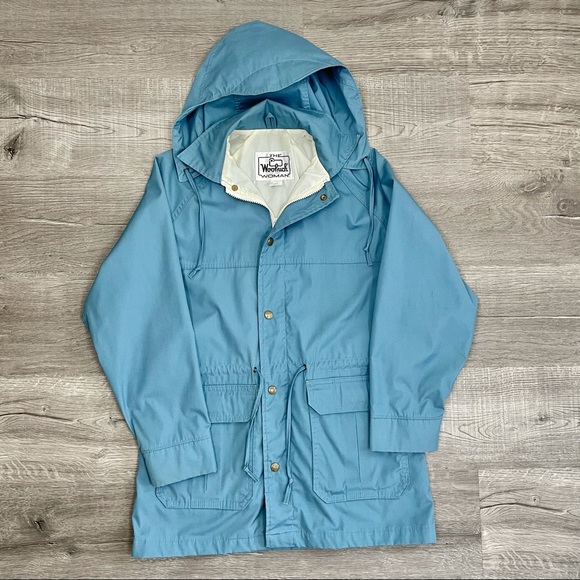 Vintage Woolrich Womens Hooded Zip Jacket Pale Blue S - Picture 10 of 13